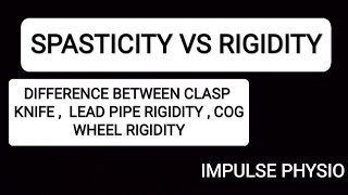 HYPERTONIA  SPASTICITY vs RIGIDITY IMPULSE PHYSIO [upl. by Ynetsed]