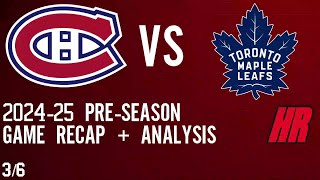 Montreal Canadiens vs Toronto Maple Leafs  Habs 202425 Season Recap  Episode 03  Harry Rice [upl. by Ruella]