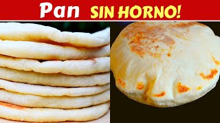 PAN PITA Pan ÁRABE SIN HORNO Pocos ingredientes Dulce Hogar Recetas [upl. by Ynttirb686]