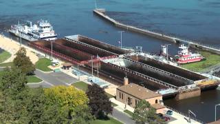 Upper Mississippi River Barge at Lock and Dam 11 [upl. by Eronel500]