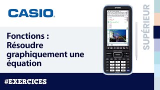 FONCTIONS  Résoudre graphiquement une équation avec la calculatrice CASIO fxCP400E  Exercice [upl. by Thurmond211]