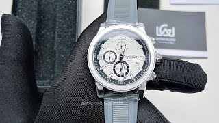 Megir Watch MN2026 Grey White  Chronograph Watch  Megir Chronograph  Round Dial  Rubber Watch [upl. by Kline]