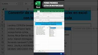 Poner primera letra en MAYUSCULA excel exceltutorial [upl. by Eusoj]