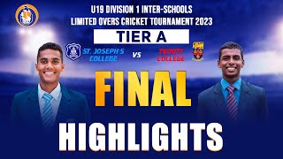 HIGHLIGHTS  St Josephs vs Trinity  U19 Division 1 Limited Overs Tournament 2023  Tier A Final [upl. by Fabriane]