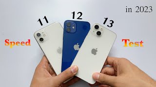 iPhone 11 vs iPhone 12 vs iPhone 13 Ultimate Speed Test 🔥 in 2023 HINDI [upl. by Adolf727]