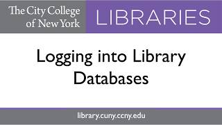 Logging in to Library Databases [upl. by Bigner]