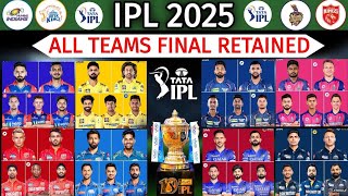 IPL 2025  ALL TEAMS LIKELY RETAINED PLAYERS LIST  RETAINED PLAYERS OF ALL 10 TEAMS [upl. by Esertal]