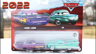 2022 Disney Pixar Cars Purple Ramone amp Flo Two Pack Review From Mattel Radiator Springs [upl. by Akiehsat]