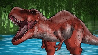 Jurassic Park Novel River Raft Attack Illustrated Scene [upl. by Idnyl]