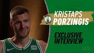 EXCLUSIVE INTERVIEW Kristaps Porzingis on Jrue Holiday opportunity to play in Boston [upl. by Edwyna410]