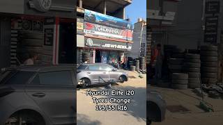 Hyundai Elite i20 Tyres Change 19555 R16  youtube shorts ytshorts hyundai i20 automobile [upl. by Forta751]