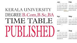 Kerala University Third Semester Time table PublishedLatest updateskeralauniversity [upl. by Seligmann202]