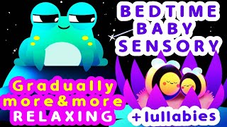 💤 Gradually Relaxing Baby Sensory  Bedtime Sensory Video  Infant Visual Stimulation 🐸 🐝 [upl. by Hameean]