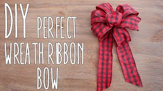 DIY  Perfect Wreath Ribbon Bow [upl. by Ettenom]