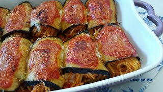 Involtini di melanzane con spaghettisemplici e veloci [upl. by Amol]