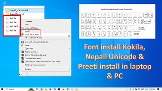 Font install Kokila Nepali Unicode amp Preeti install in laptop amp PC [upl. by Atinniuq111]