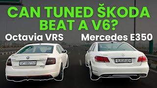 STAGE 1 TUNED OCTAVIA VRS VS MERCEDES E350 V6  DRAG RACE [upl. by Ysus]