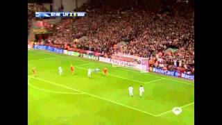 Liverpool 40 Real Madrid  Andrea Dossena goal [upl. by Ahsekram]