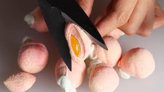 ASMR Very Soft Marshmallows Cutting Sounds 세상에서 가장 푹신폭신한 마시멜로우 자르기 ASMR [upl. by Millman112]