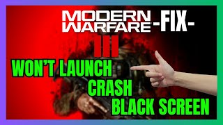 How to Fix CoD MW3 amp Warzone Wont Launch Black Screen amp Crashing Solutions [upl. by Garrik]