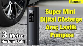 Baseus Super Mini Dijital Led Işıklı Araç Lastik Şişirme Pompası [upl. by Eimirej]