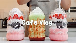 🍒당신은 딸기 파티에 초대받았습니다🧃30mins Cafe Vlog카페브이로그cafe vlogasmrTasty Coffee491 [upl. by Ecnaiva573]