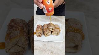 Peach cobbler egg roll food dessert eggroll caramel [upl. by Nickolaus29]