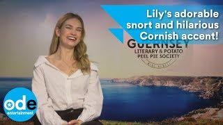 Lily James adorable snort and hilarious Cornish accent [upl. by Nepets]