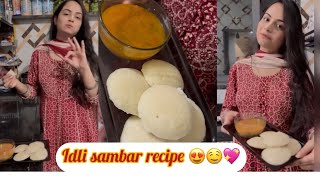 Idli sambar recipe😍💖trendingidlirecipecookingsubscribesupportvlogminivlogwhatieayinadaynew [upl. by Nesral]