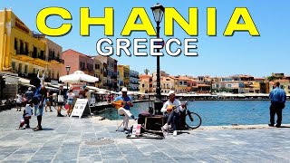 CHANIA CRETE GREECE  A HISTORICAL AND ENCHANTING CITY  WALKING TOUR  4K [upl. by Ahsinot707]