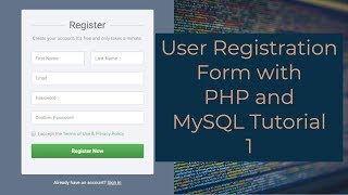 User Registration Form with PHP and MySQL Tutorial 1  Creating a Registration Form [upl. by Odrautse]