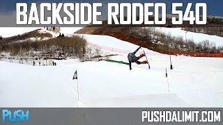 Backside Rodeo 540 on a Snowboard Slow Motion  PUSH [upl. by Zucker]