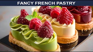 French Dessert Extravaganza Patisserie France Chocolate Raspberry Fancy Extravagant Cake Pastry Idea [upl. by Ellenuahs983]