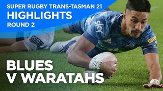 Blues v Waratahs Highlights  Round 2  Super Rugby TransTasman 2021 [upl. by Arateehc]