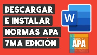 Cómo Descargar e Instalar Normas APA 7ma Edición en Word [upl. by Misab357]