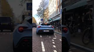 Aston Martin Zagato Shooting Brake Start up and driving through Amsterdam [upl. by Naloc]