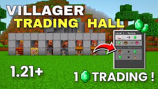 Easy Villager TRADING HALL in Minecraft PE 121 Tutorial [upl. by Esilana787]