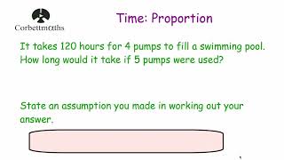 Proportion and Time  Corbettmaths [upl. by Edak]