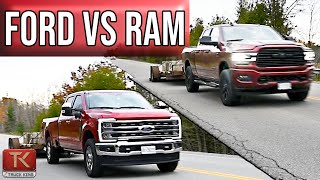 Towing amp Hauling With the Ford F250 King Ranch Diesel  Ram 2500 Cummins Comparison [upl. by Ronacin]