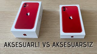 iPhone 11 Aksesuarlı VS Aksesuarsız Kutu Açılışı [upl. by Penelopa]