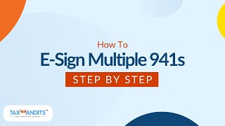 How To ESign Multiple 941 Forms At Once [upl. by Dwan]