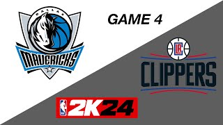 NBA Playoff Sim Dallas Mavericks vs Los Angeles Clippers  Game 4 [upl. by Ecinaj405]