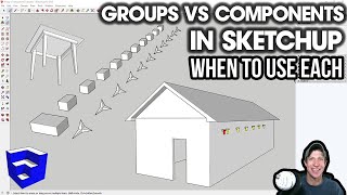 GROUPS VS COMPONENTS in SketchUp  When to Use Each [upl. by Chyou]