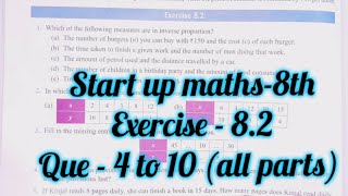 start up mathematics class 8 exercise 82  direct and indirect proportion  viva Education ex 82 [upl. by Nawuj]