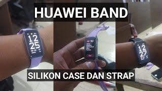 Mengganti Strap dan Pasang Silikon Anti Gores Screen Protector Guard Bumper Case Huawei Band 8 amp 9 [upl. by Annalla]