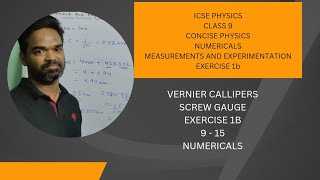 Numericals on Measurements and experimentation class 9 physics exercise 1B concise physics selina [upl. by Aerdnu]