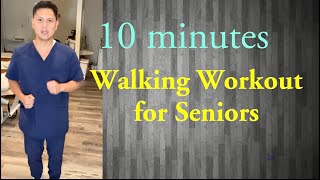 Best 10minute Indoor Walking Workout for Seniors  Beginners Cardio and Balance [upl. by Alihs]