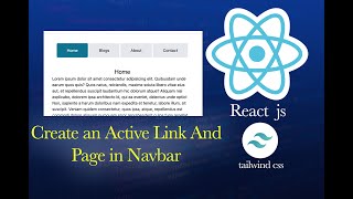 How create an active link and page in Navbar  React JS and Tailwind CSS [upl. by Nosirb814]