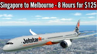 Surprisingly Great Jetstar B787 Singapore to Melbourne Australia [upl. by Tennies987]