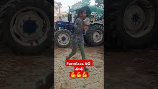 Farmtrac 60 4×4 power full 💪viralvideos farming tranding [upl. by Enomyar]